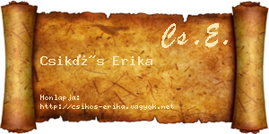 Csikós Erika névjegykártya